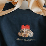 New Embroidered Pet Portrait Organic Christmas Jumper - Lucy and Lola Shop