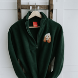 New Embroidered Pet Portrait Polar Fleece Quarter Zip Jacket - Lucy and Lola Shop