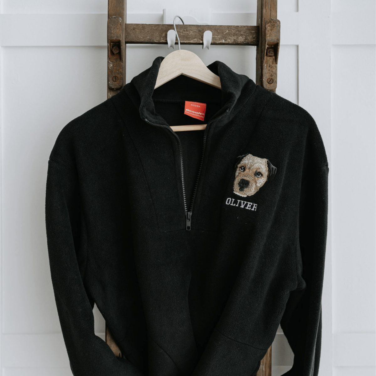 New Embroidered Pet Portrait Polar Fleece Quarter Zip Jacket - Lucy and Lola Shop