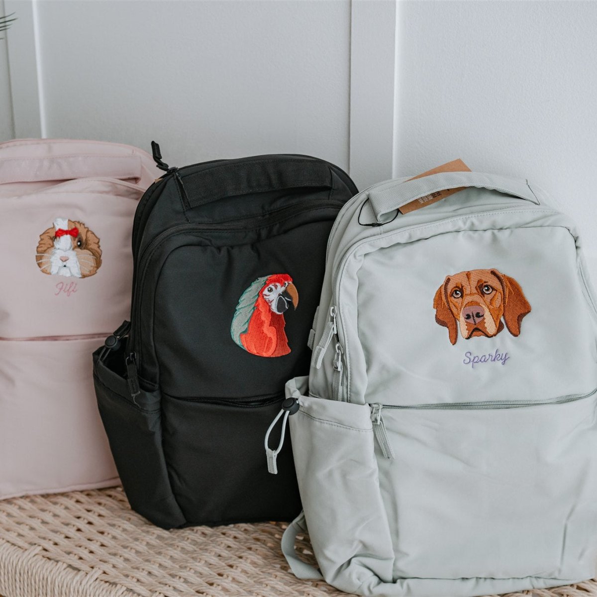 New In: Embroidered Pet Portrait Backpack - Lucy and Lola Shop