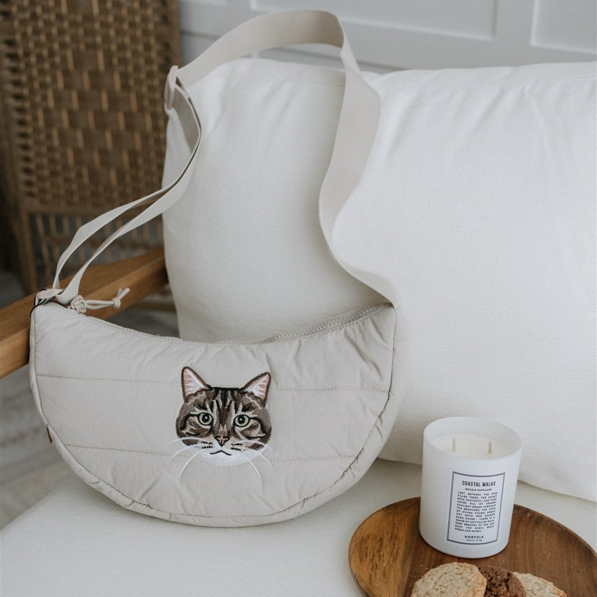 New In: Embroidered Pet Portrait Quilted Cross Body Bag - Lucy and Lola Shop