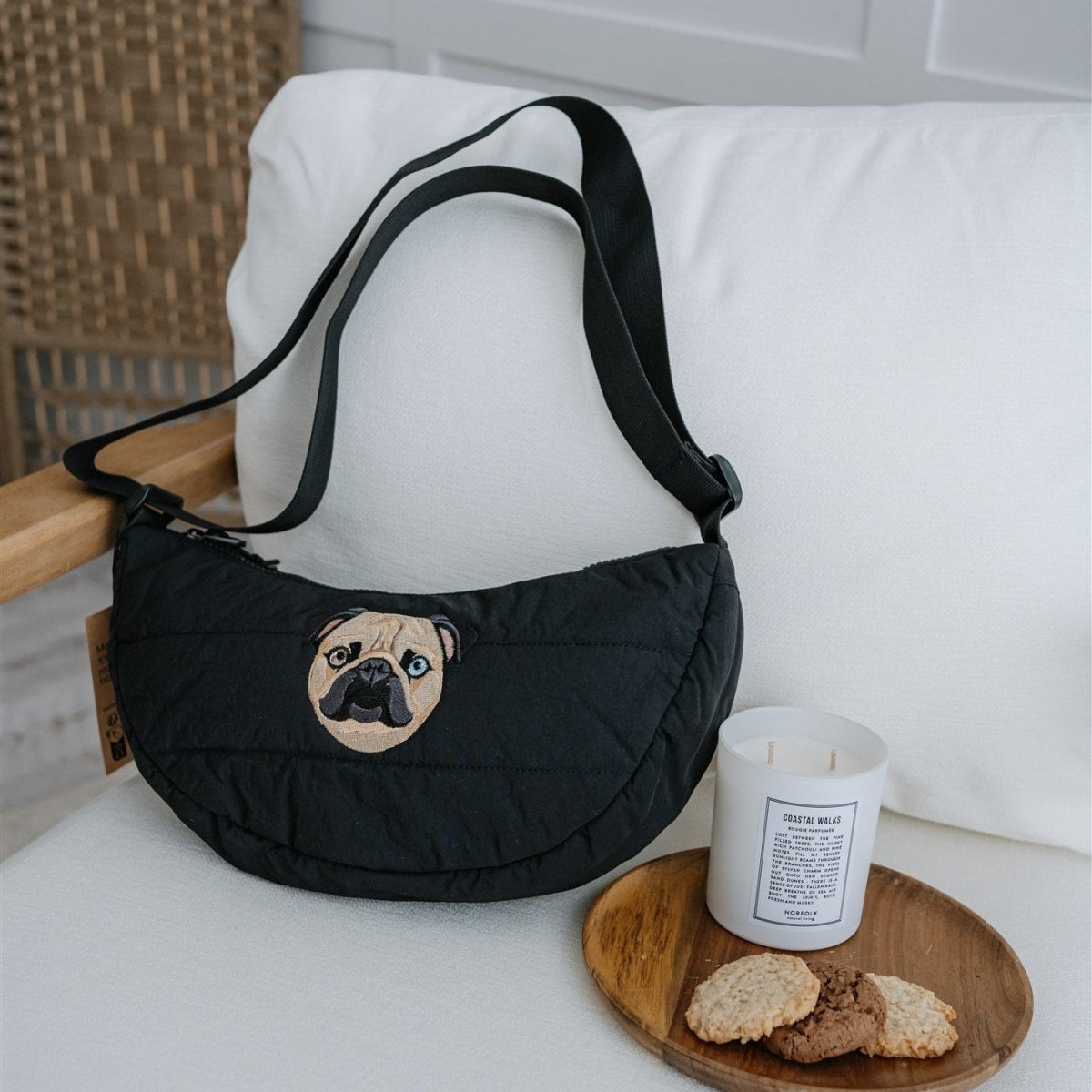 New In: Embroidered Pet Portrait Quilted Cross Body Bag - Lucy and Lola Shop