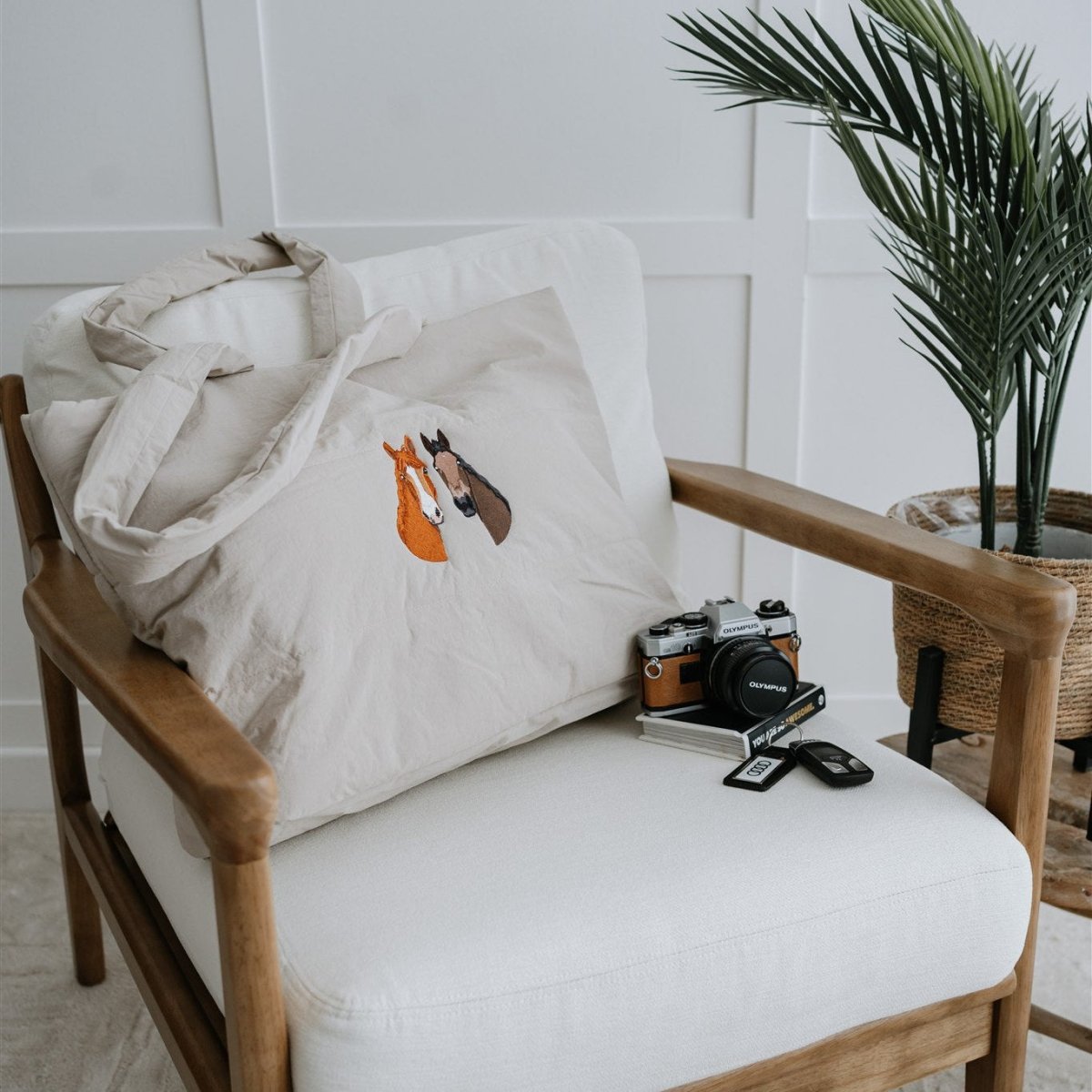 New In: Embroidered Pet Portrait Quilted Tote Bag - Lucy and Lola Shop