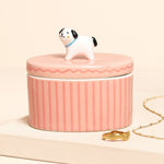 Pink Oval Dog Trinket Pot - Lucy and Lola Shop