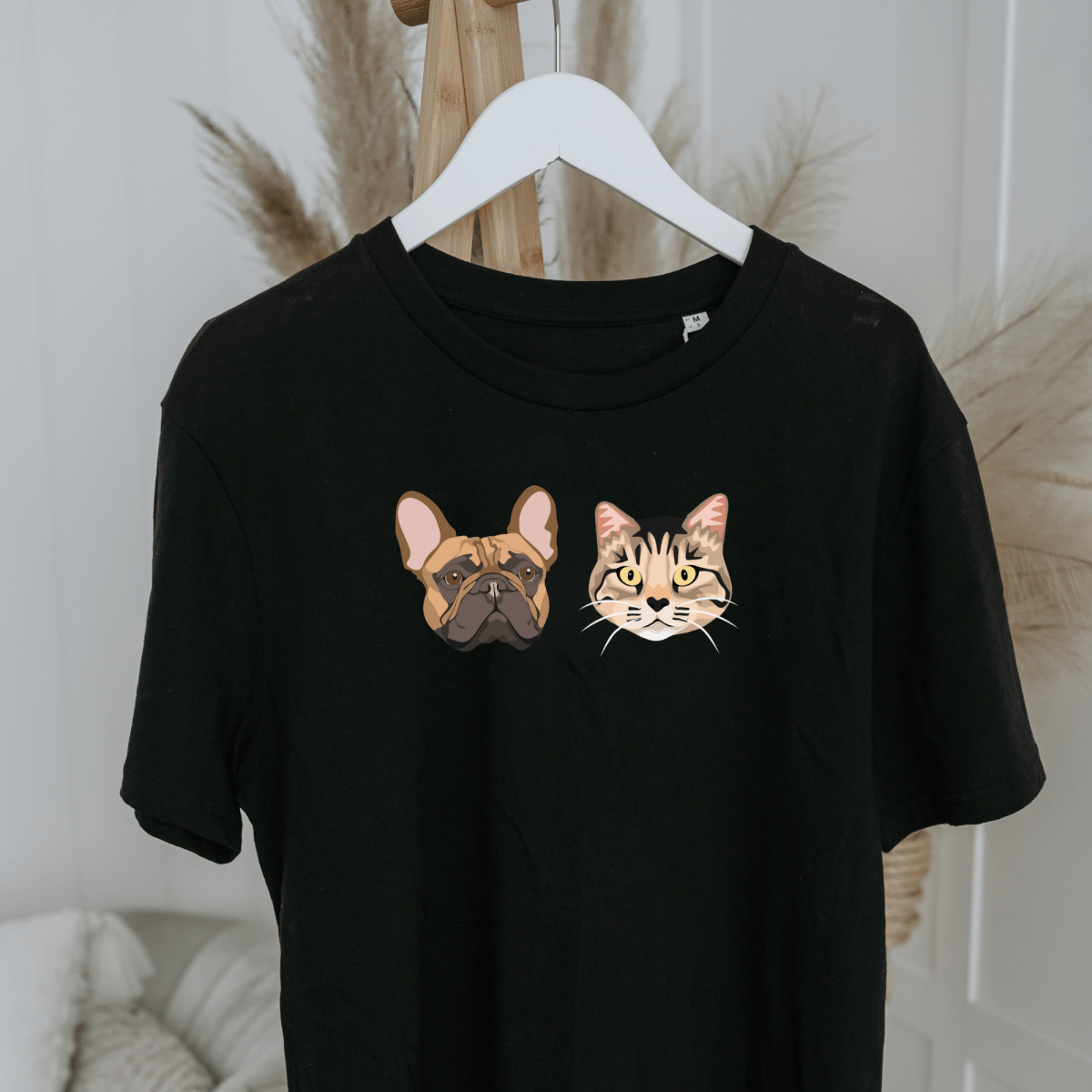Printed Custom Pet Portrait Organic T-Shirt - Lucy and Lola Shop
