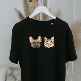 Printed Custom Pet Portrait Organic T-Shirt - Lucy and Lola Shop