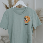 Printed Custom Pet Portrait Organic T-Shirt - Lucy and Lola Shop
