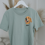 Printed Custom Pet Portrait Organic T-Shirt - Lucy and Lola Shop