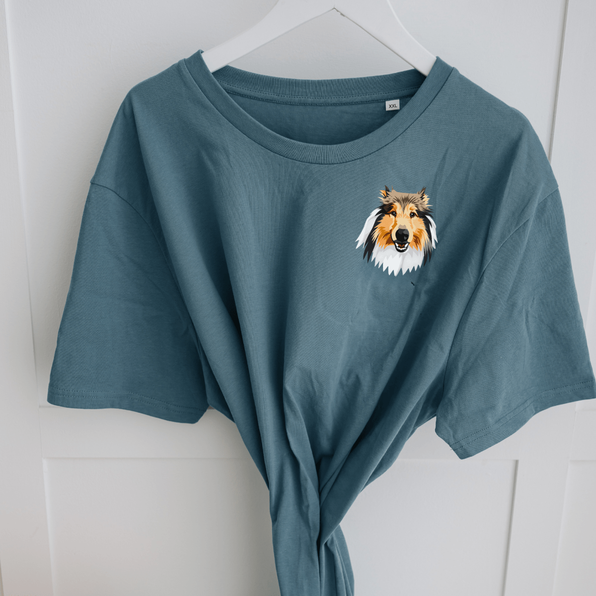 Printed Custom Pet Portrait Organic T-Shirt - Lucy and Lola Shop