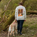 Printed Pet Portrait Autumn Walks Organic Sweatshirt - Lucy and Lola Shop