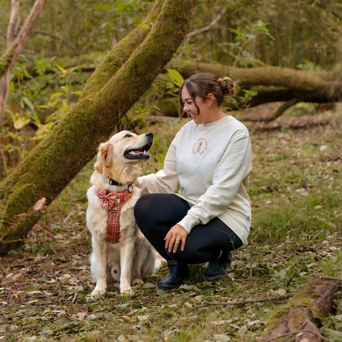 Printed Pet Portrait Autumn Walks Organic Sweatshirt - Lucy and Lola Shop