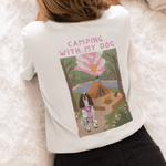 Printed Pet Portrait Camping with My Dog Organic T-Shirt - Lucy and Lola Shop