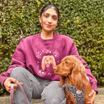 Printed Pet Portrait Hearts Organic Sweatshirt - Lucy and Lola Shop