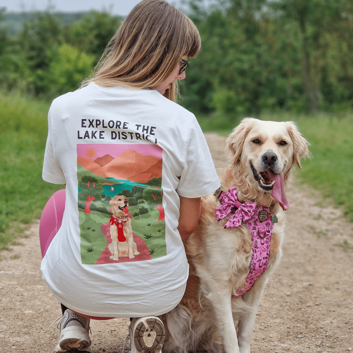 Printed Pet Portrait Lake District Organic T-Shirt - Lucy and Lola Shop