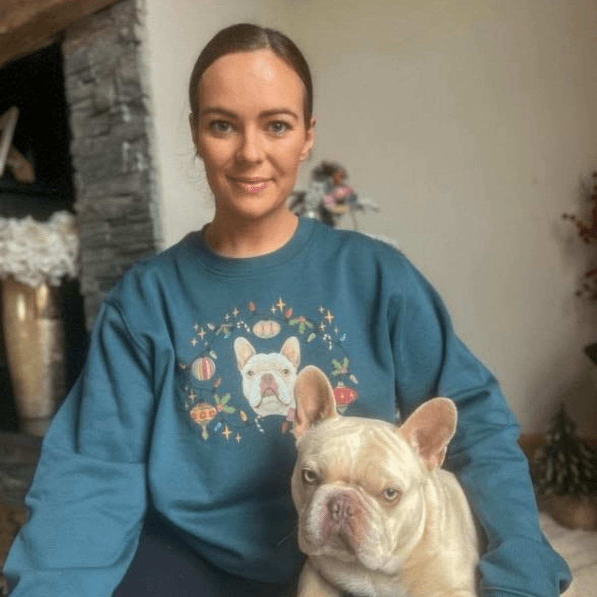 Printed Pet Portrait Organic Christmas Jumper - Lucy and Lola Shop