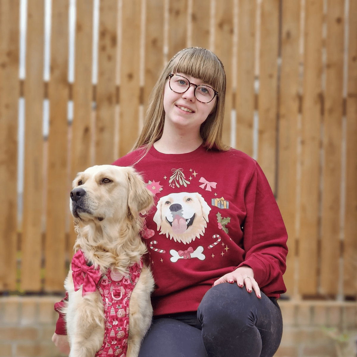 Printed Pet Portrait Organic Christmas Jumper - Lucy and Lola Shop