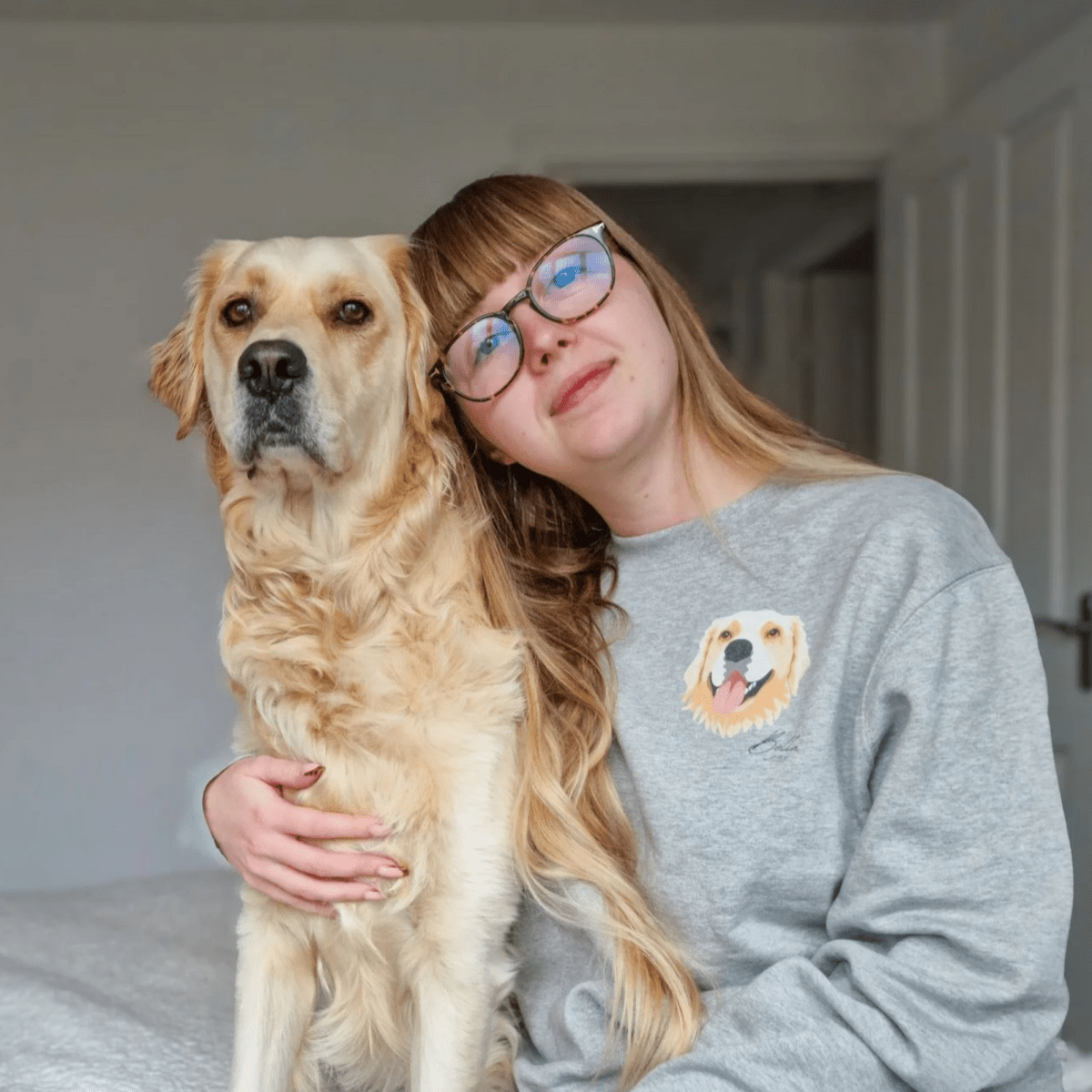 Printed Pet Portrait Organic Sweatshirt - Lucy and Lola Shop