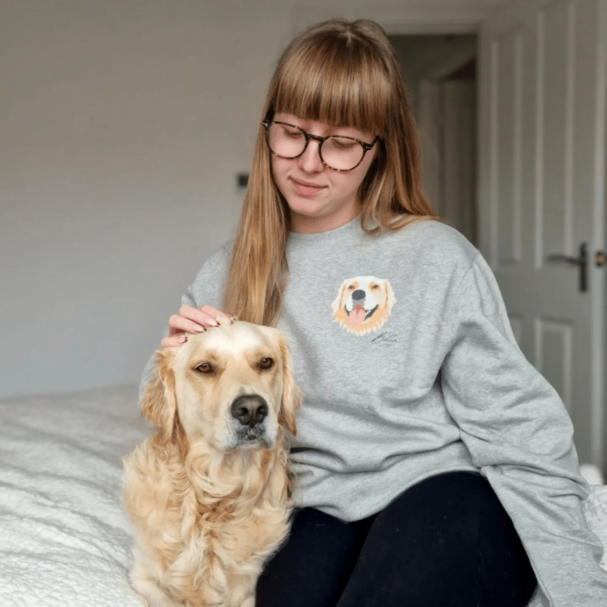 Printed Pet Portrait Organic Sweatshirt - Lucy and Lola Shop