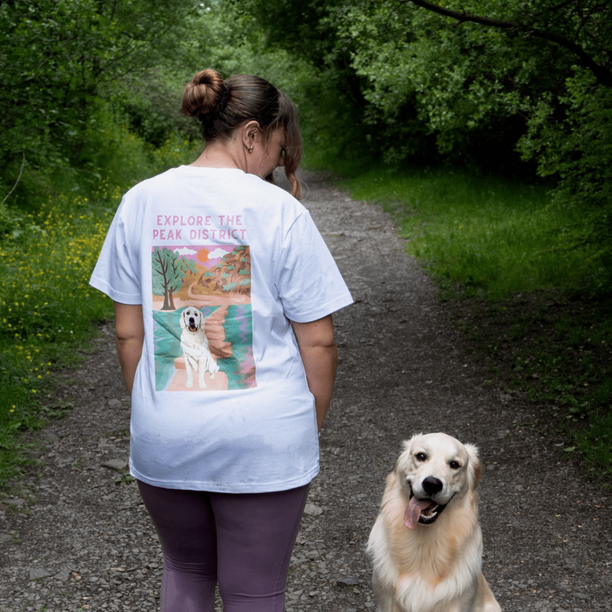 Printed Pet Portrait Peak District Organic T-Shirt - Lucy and Lola Shop