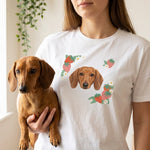 Printed Pet Portrait Strawberry Organic T-Shirt - Lucy and Lola Shop