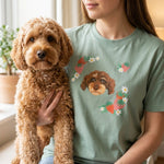 Printed Pet Portrait Strawberry Organic T-Shirt - Lucy and Lola Shop
