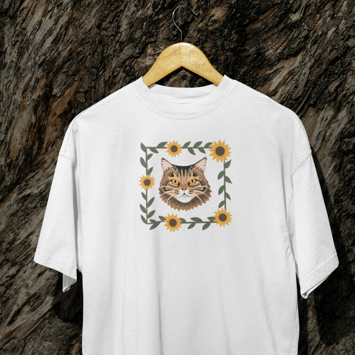 Printed Pet Portrait Sunflower Organic T-Shirt - Lucy and Lola Shop