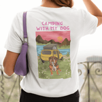 Printed Pet Portrait Van Life Camping Organic T-Shirt - Lucy and Lola Shop