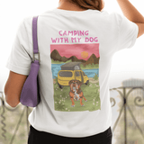 Printed Pet Portrait Van Life Camping Organic T-Shirt - Lucy and Lola Shop