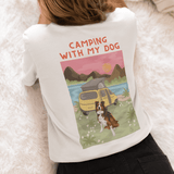 Printed Pet Portrait Van Life Camping Organic T-Shirt - Lucy and Lola Shop