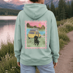 Printed Pet Portrait Van Life Camping Stamp Hoodie - Lucy and Lola Shop