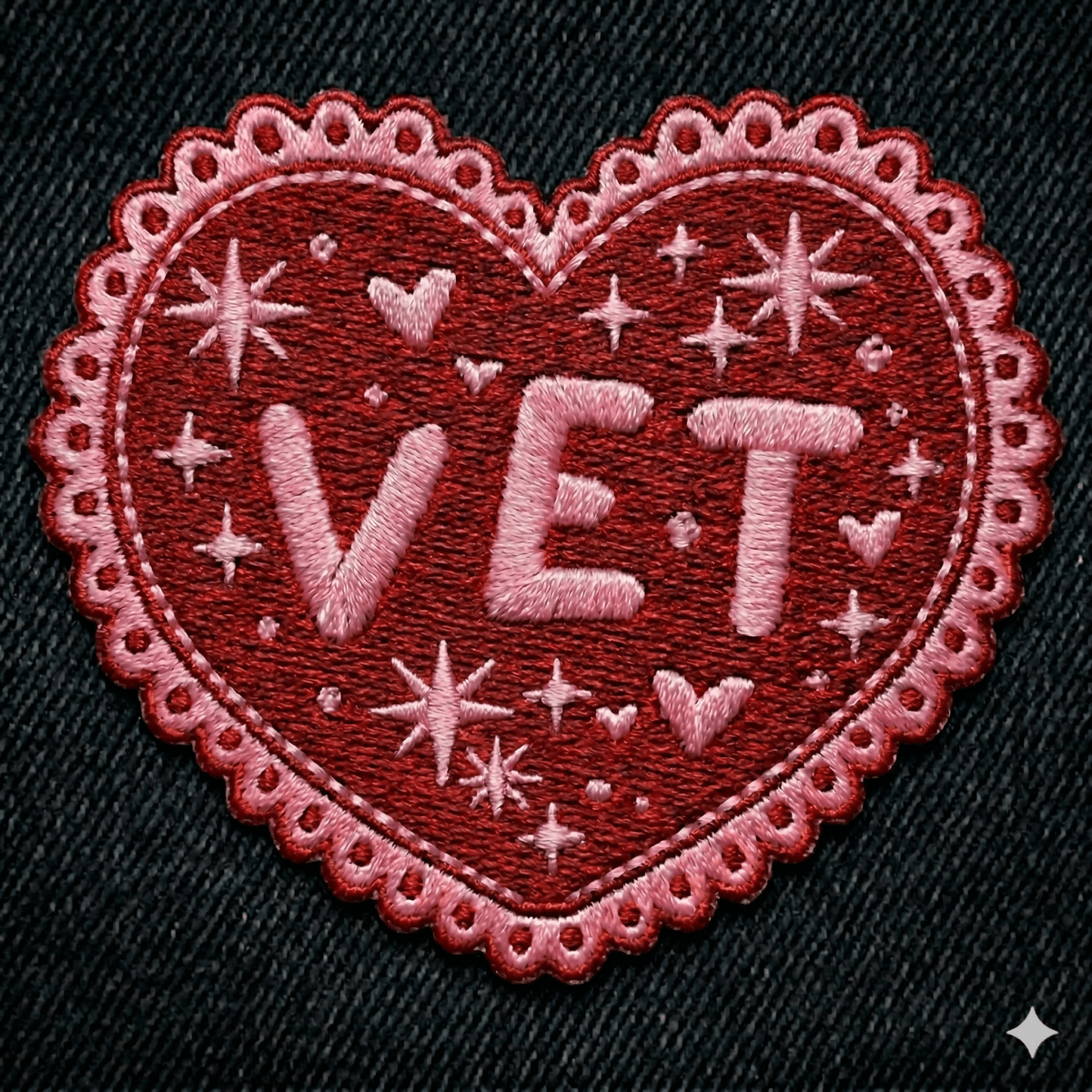 Vet Heart Embroidered Patch - Lucy and Lola Shop
