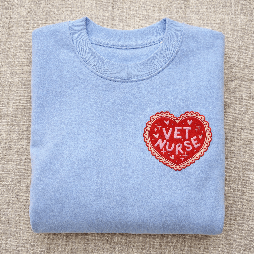 Vet Nurse Embroidered Organic 100% Cotton Sweatshirt - Lucy and Lola Shop