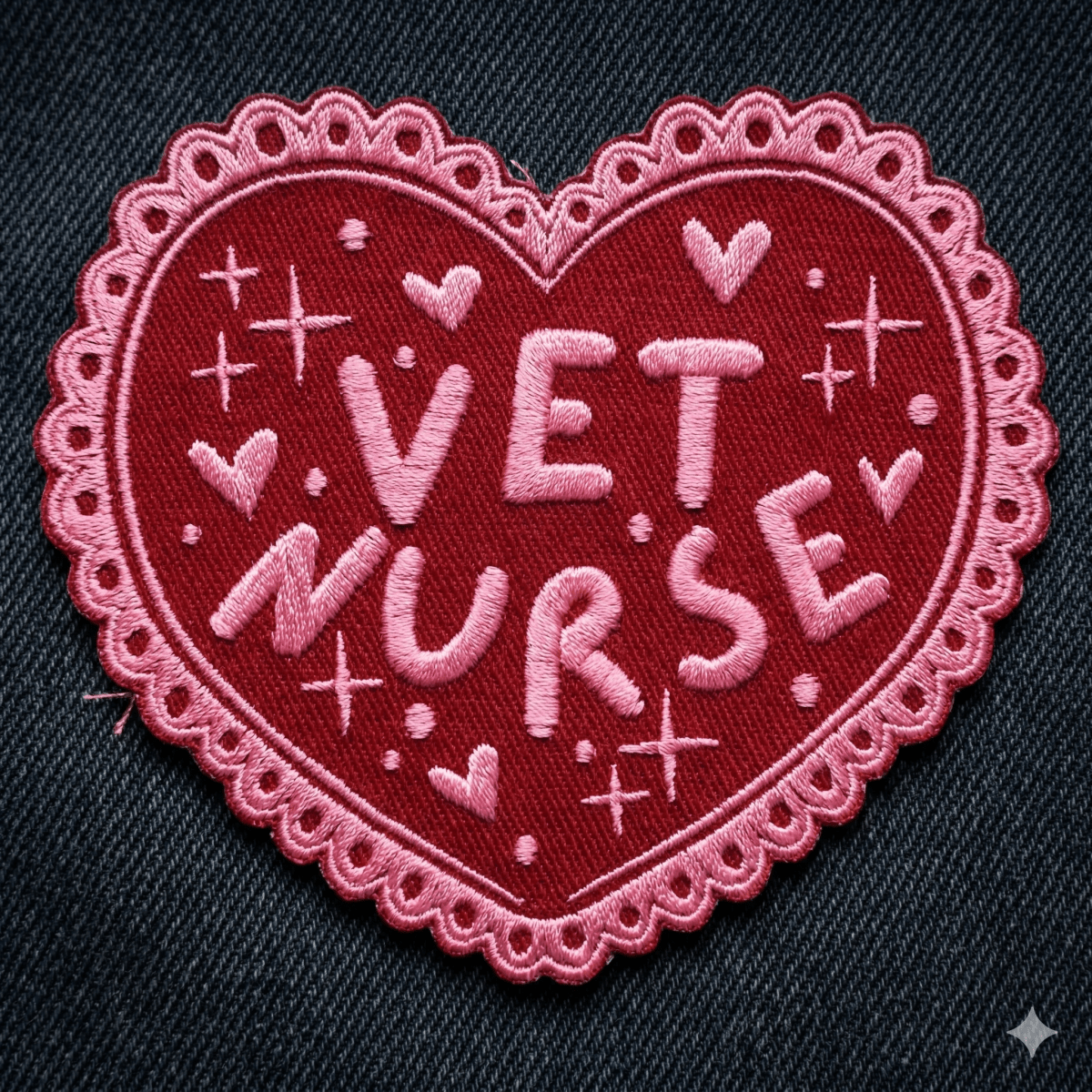 Vet Nurse Heart Embroidered Patch - Lucy and Lola Shop