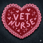 Vet Nurse Heart Embroidered Patch - Lucy and Lola Shop