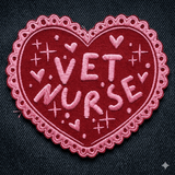 Vet Nurse Heart Embroidered Patch - Lucy and Lola Shop