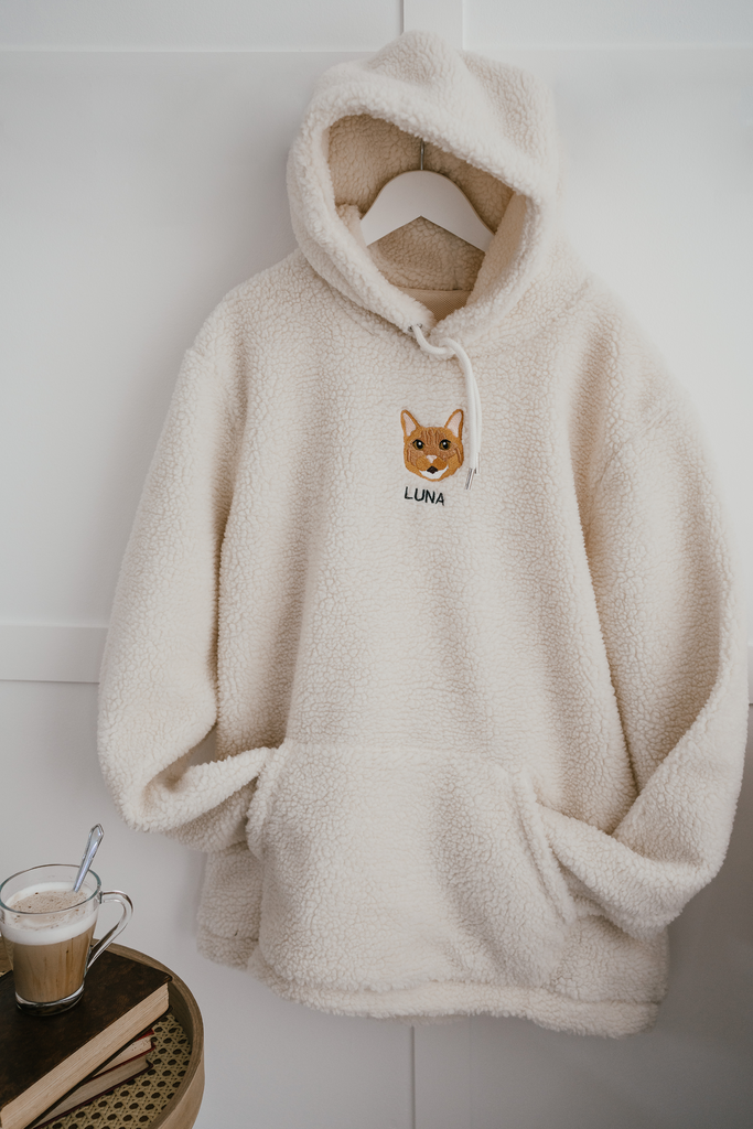 Custom embroidered sherpa pullover online