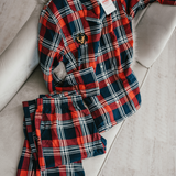 a custom embroidered pyjama set featuring a hand-drawn pet portrait, the perfect personalised pet gift