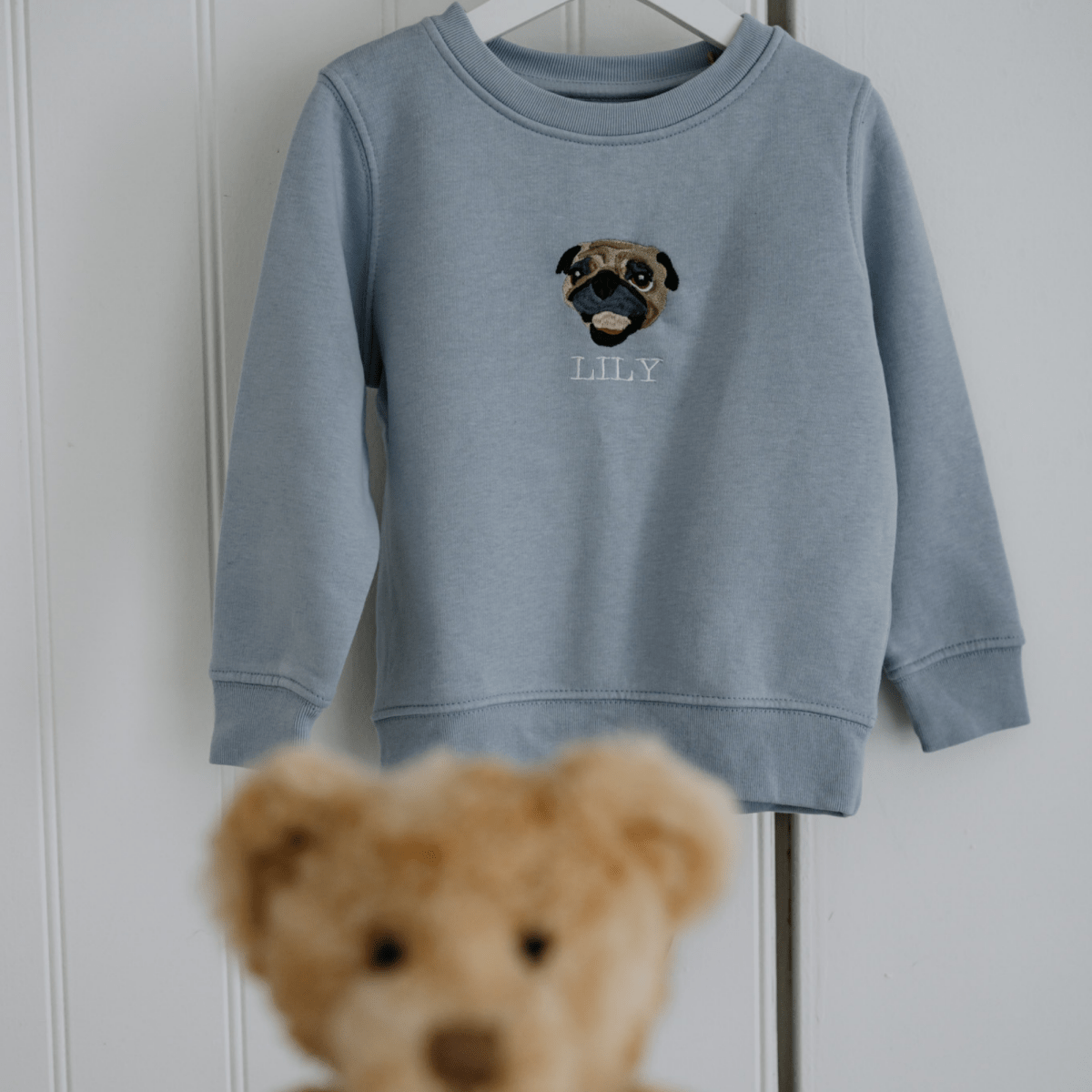Embroidered Pet Portrait Baby Organic Sweatshirt - Lucy and Lola Shop