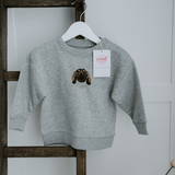 Embroidered Pet Portrait Baby Organic Sweatshirt - Lucy and Lola Shop