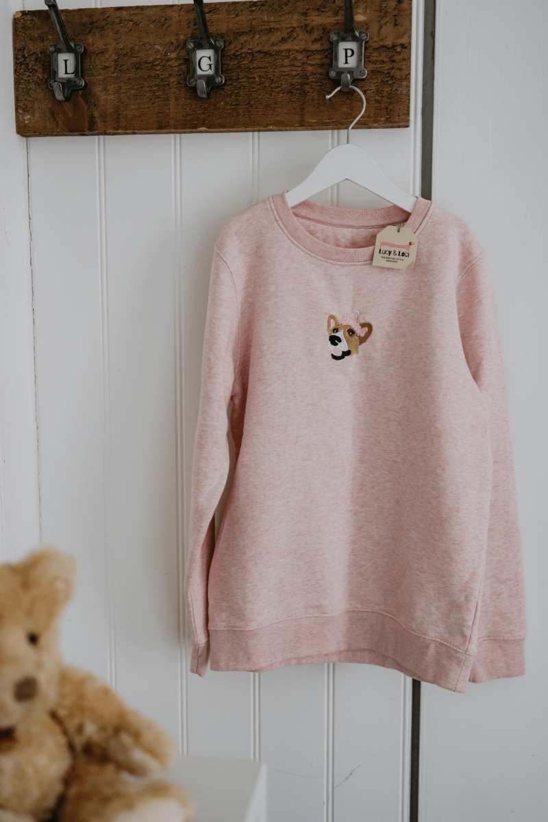 Embroidered Pet Portrait Kid's Organic Sweatshirt - Lucy and Lola Shop