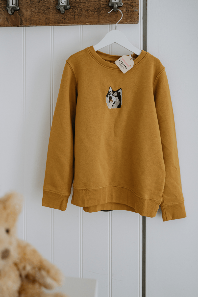 Embroidered Pet Portrait Kid's Organic Sweatshirt - Lucy and Lola Shop